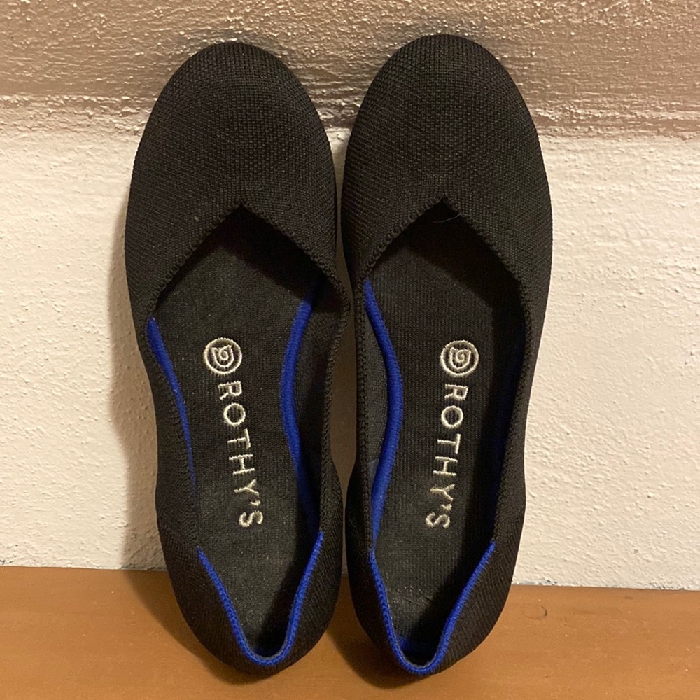 Rothys flats with rounded toe.